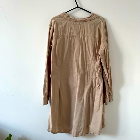 Shirt Dress Nude Beige with Text Rhinestones size M/L - Picture 4 of 4
